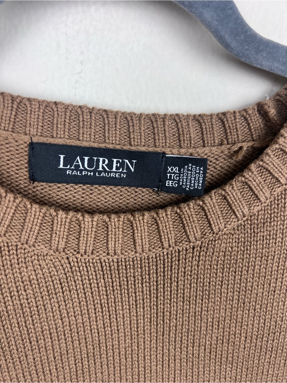 Lauren Ralph Lauren Dog Intarsia-Knit Beagle Cotton Sweater XXL Honey Tan - Picture 5 of 8